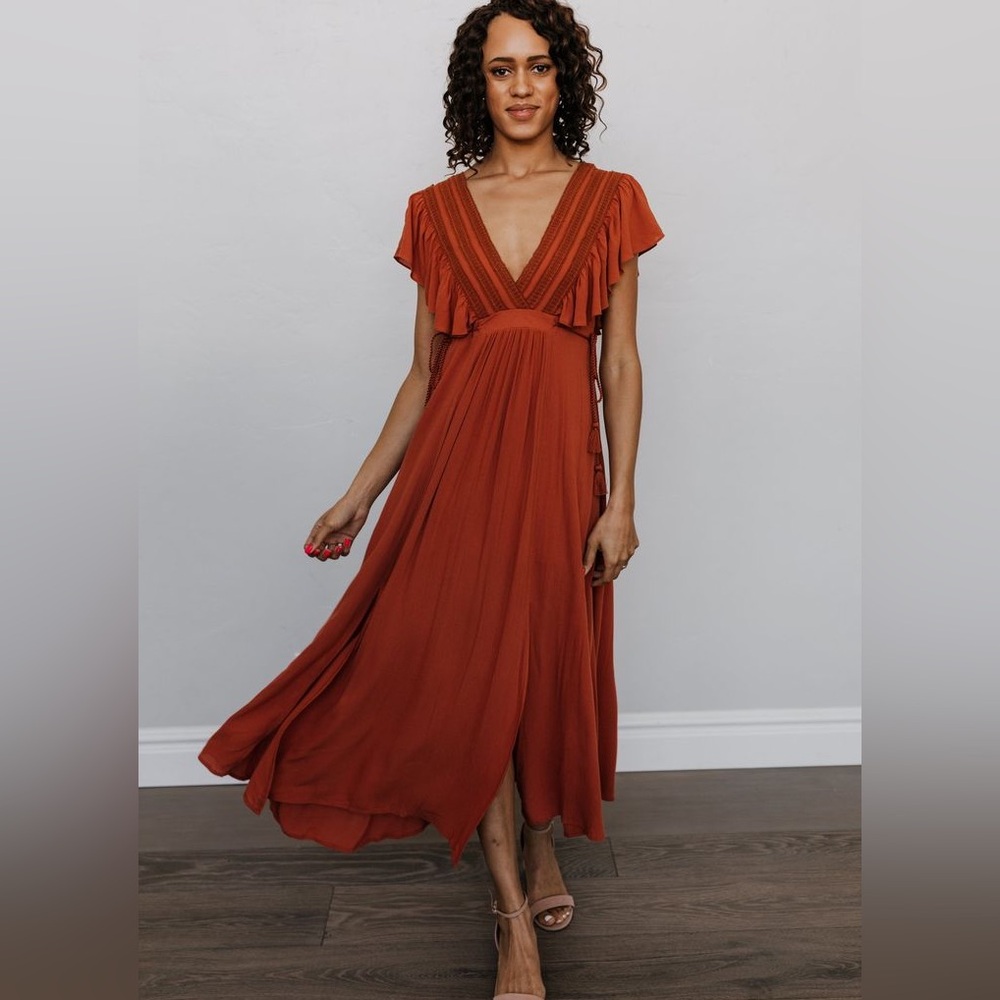 Baltic Born rust dress, long flowy